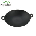 LFGB qualified cast iron wok with 30cm